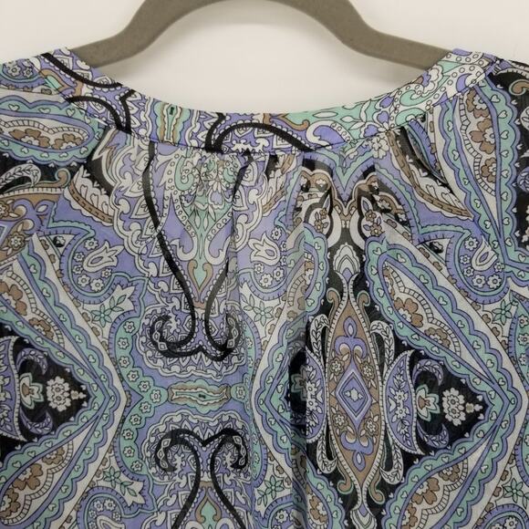 3/$25 Alice Blue Stitch Fix Paisley Peasant Blouse S  Boho Flowy Bohemian Top - Picture 8 of 10